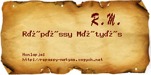 Répássy Mátyás névjegykártya