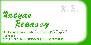 matyas repassy business card